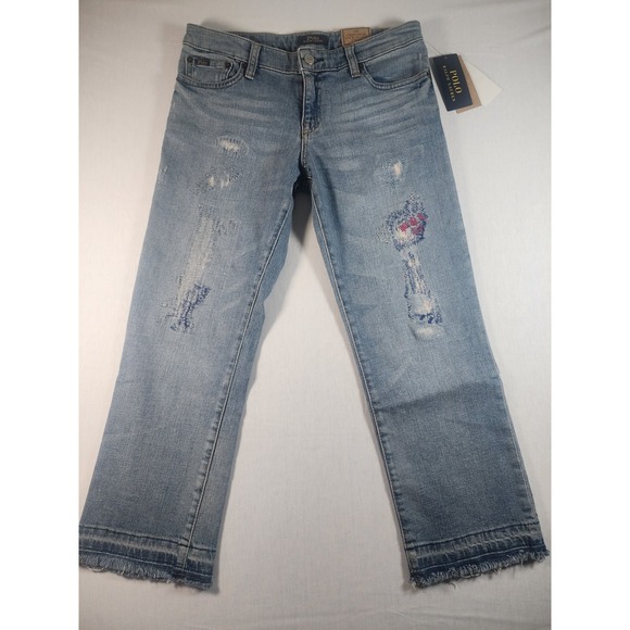 Polo Ralph Lauren Y2K The Chrystie Kick Flare Patchwork Crop 16 Size 16 Girls - Picture 2 of 16